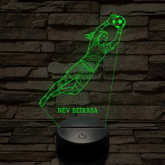 Kapus lány labdával – 7 színű, színváltós 3D LED lámpa