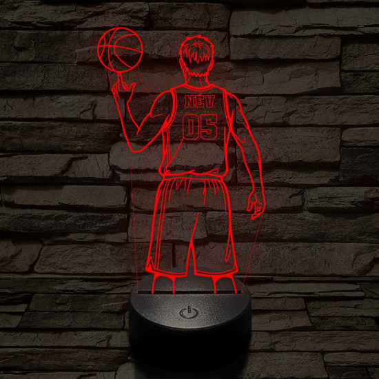 Kosaras fiú – Névvel és Számmal kérhető 7 színű, színváltós 3D led lámpa