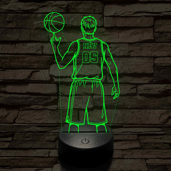 Kosaras fiú – Névvel és Számmal kérhető 7 színű, színváltós 3D led lámpa