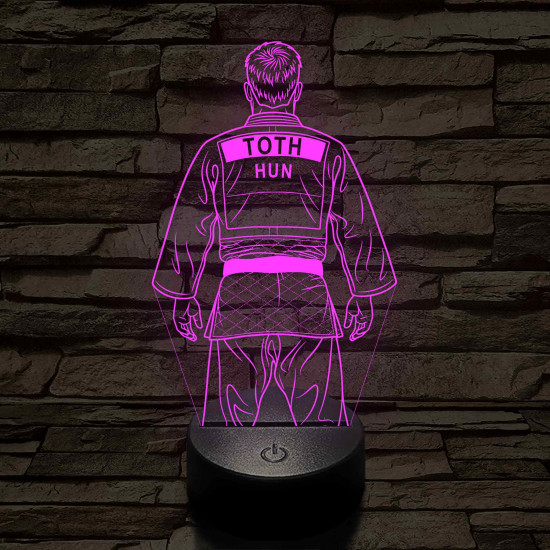 Judós fiú – Névvel kérhető 7 színű 3D led lámpa