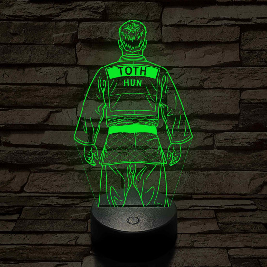 Judós fiú – Névvel kérhető 7 színű 3D led lámpa