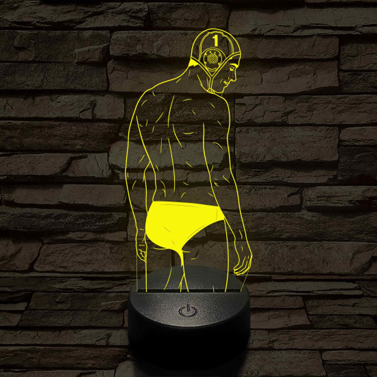 Vízilabdás fiú – Számmal kérhető 7 színű 3D led lámpa