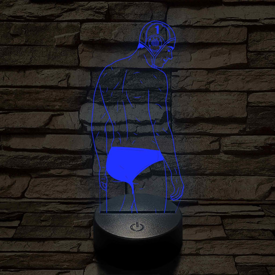 Vízilabdás fiú – Számmal kérhető 7 színű 3D led lámpa