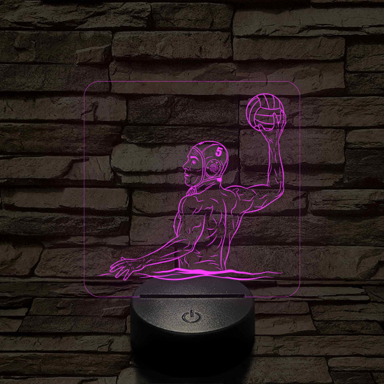 Vízilabdás dobó – Számmal kérhető 7 színű 3D led lámpa