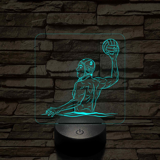 Vízilabdás dobó – Számmal kérhető 7 színű 3D led lámpa