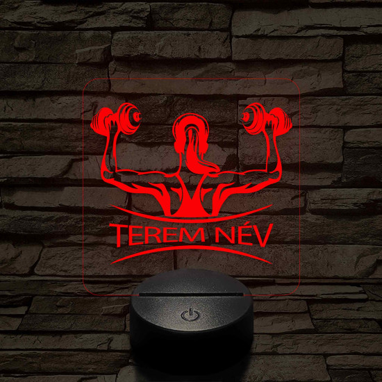 Fitness női alak – 7 színű, színváltós 3D LED lámpa (személynévvel is gravírozható)