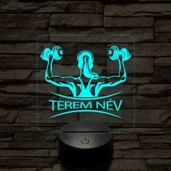 Fitness női alak – 7 színű, színváltós 3D LED lámpa (személynévvel is gravírozható)