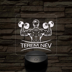 Fitness férfi alak – 7 színű, színváltós 3D LED lámpa (személynévvel is gravírozható)