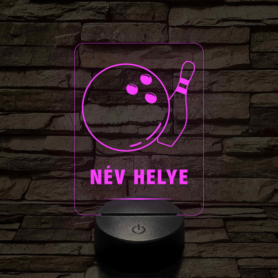 Bowling Strike – 7 színű, színváltós 3D LED lámpa