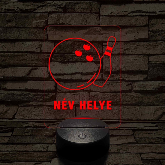 Bowling Strike – 7 színű, színváltós 3D LED lámpa