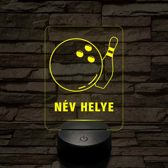 Bowling Strike – 7 színű, színváltós 3D LED lámpa