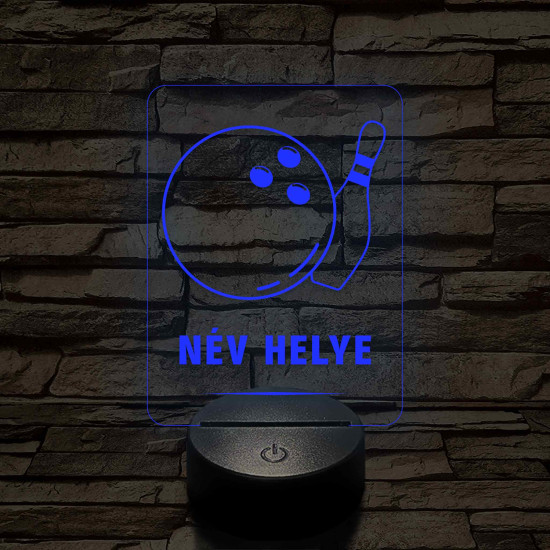 Bowling Strike – 7 színű, színváltós 3D LED lámpa