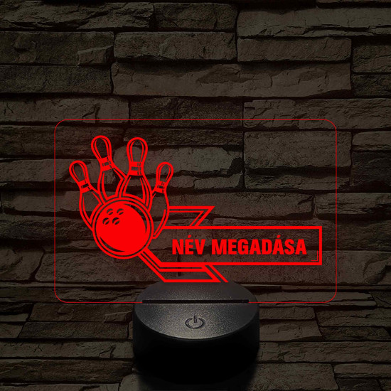 Bowling Bajnok – 7 színű, színváltós 3D LED lámpa