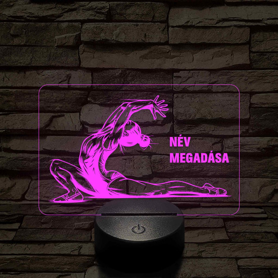 Talajtornász Lány – 7 színű, színváltós 3D LED lámpa