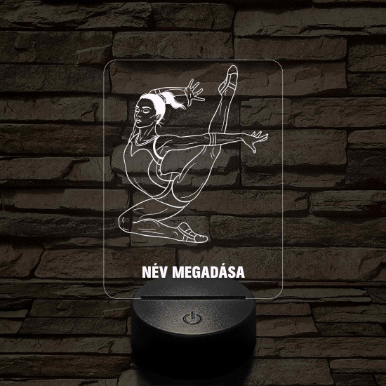 Elegáns Talajtornász – 7 színű, színváltós 3D LED lámpa