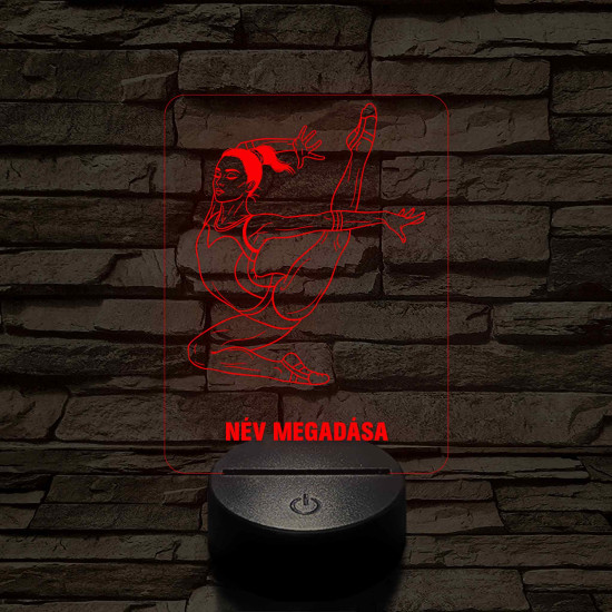 Elegáns Talajtornász – 7 színű, színváltós 3D LED lámpa