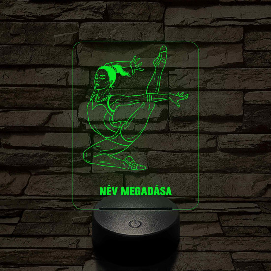 Elegáns Talajtornász – 7 színű, színváltós 3D LED lámpa