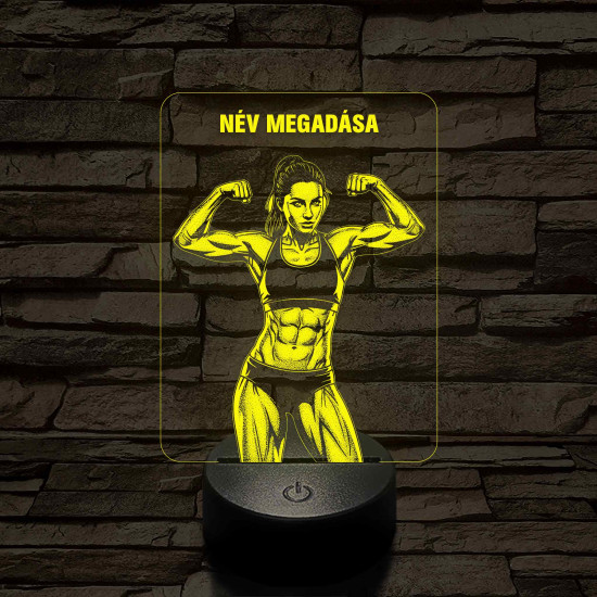 Fitnessz Bajnok Nő – 7 színű, színváltós 3D LED lámpa