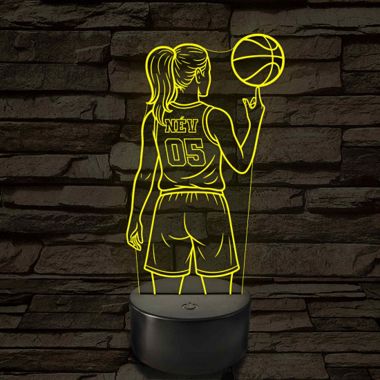 Kosárlabdás lány – 7 színű, színváltós 3D LED lámpa