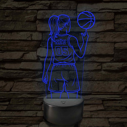 Kosárlabdás lány – 7 színű, színváltós 3D LED lámpa