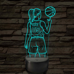 Kosárlabdás lány – 7 színű, színváltós 3D LED lámpa