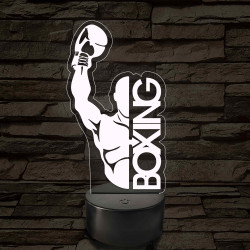 Boxoló sziluett – 7 színű, színváltós 3D LED lámpa