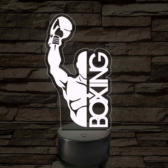 Boxoló sziluett – 7 színű, színváltós 3D LED lámpa