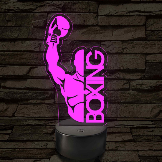 Boxoló sziluett – 7 színű, színváltós 3D LED lámpa