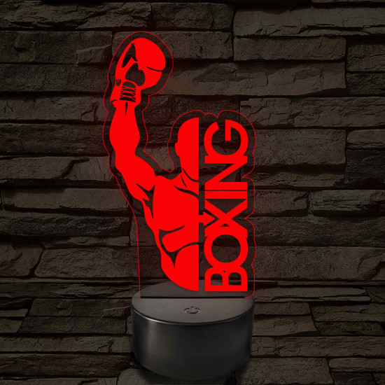 Boxoló sziluett – 7 színű, színváltós 3D LED lámpa