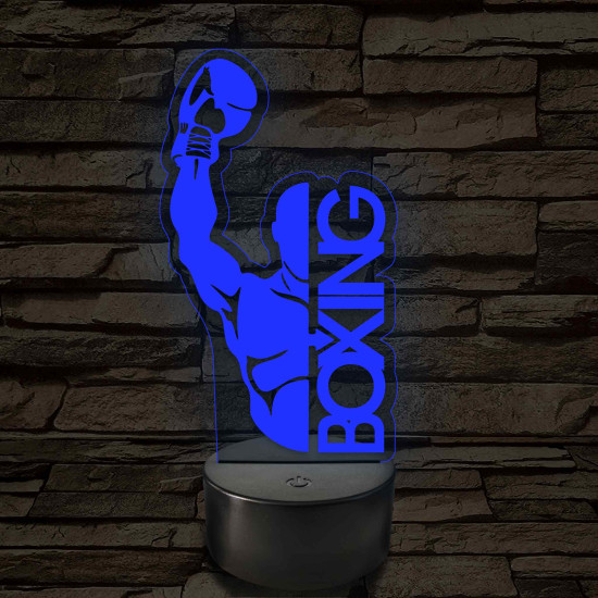 Boxoló sziluett – 7 színű, színváltós 3D LED lámpa