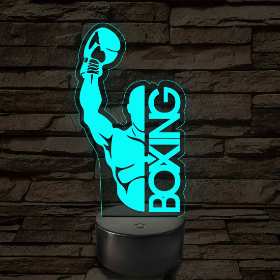 Boxoló sziluett – 7 színű, színváltós 3D LED lámpa