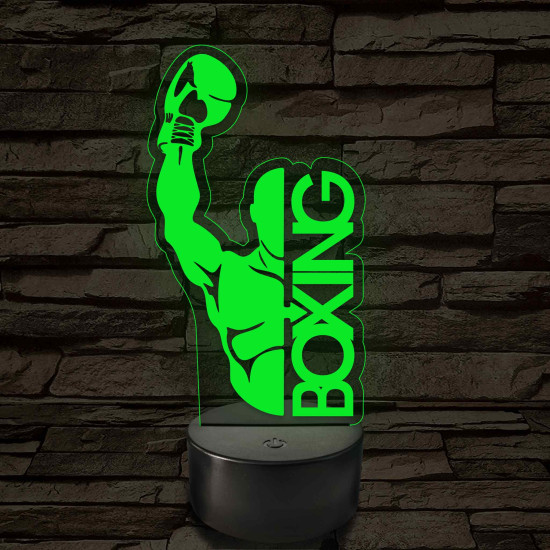 Boxoló sziluett – 7 színű, színváltós 3D LED lámpa