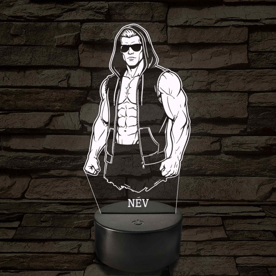 Utcai harcos – 7 színű, színváltós 3D LED lámpa (személynévvel is gravírozható)