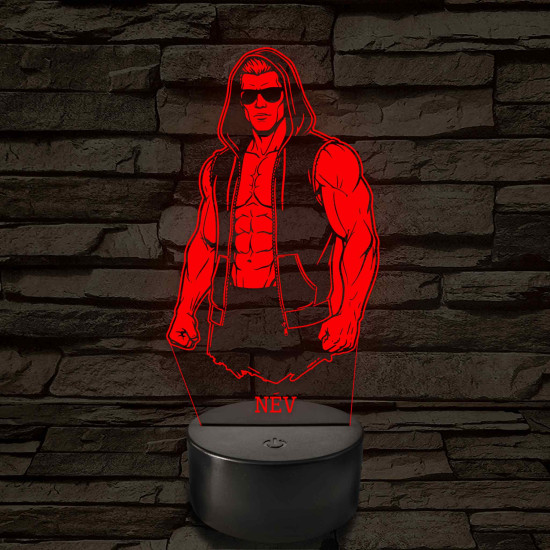 Utcai harcos – 7 színű, színváltós 3D LED lámpa (személynévvel is gravírozható)