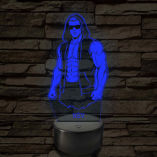 Utcai harcos – 7 színű, színváltós 3D LED lámpa (személynévvel is gravírozható)