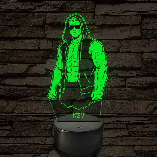 Utcai harcos – 7 színű, színváltós 3D LED lámpa (személynévvel is gravírozható)