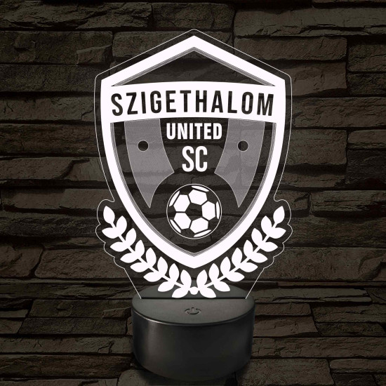 Szigethalom United SE címer – 7 színű, színváltós LED lámpa