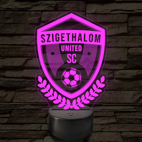 Szigethalom United SE címer – 7 színű, színváltós LED lámpa