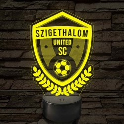 Szigethalom United SE címer – 7 színű, színváltós LED lámpa