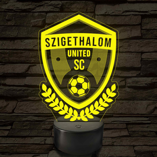 Szigethalom United SE címer – 7 színű, színváltós LED lámpa