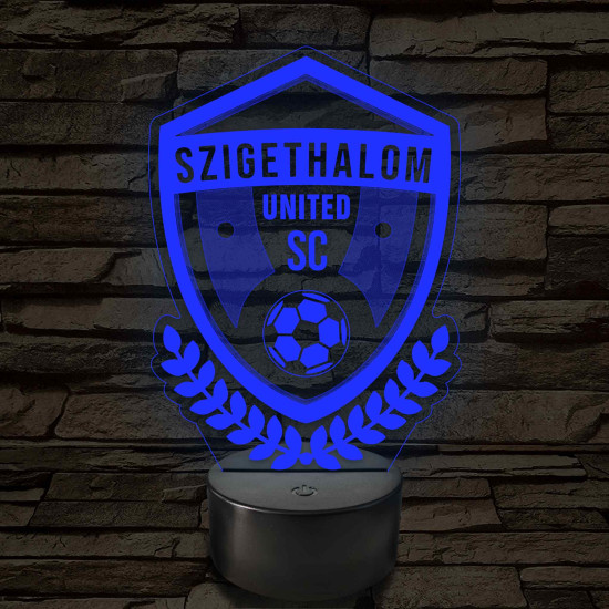 Szigethalom United SE címer – 7 színű, színváltós LED lámpa