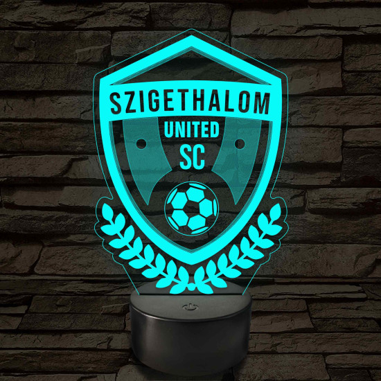 Szigethalom United SE címer – 7 színű, színváltós LED lámpa