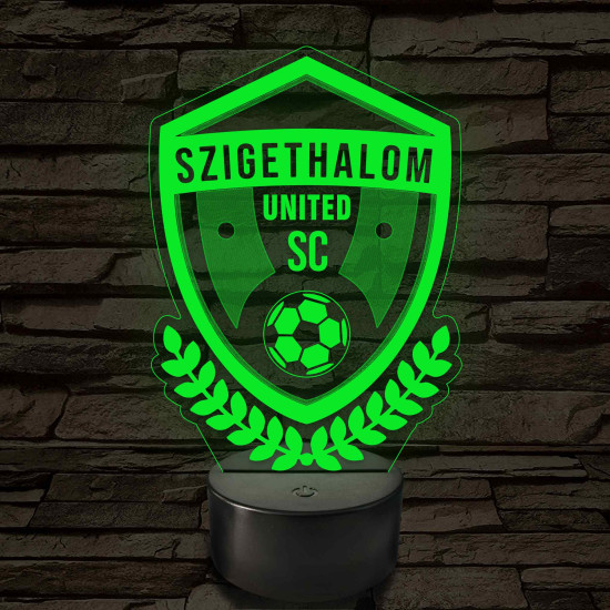 Szigethalom United SE címer – 7 színű, színváltós LED lámpa