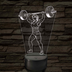 Női súlyemelő – 7 színű, színváltós LED lámpa