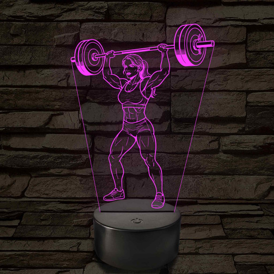 Női súlyemelő – 7 színű, színváltós LED lámpa