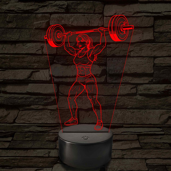 Női súlyemelő – 7 színű, színváltós LED lámpa