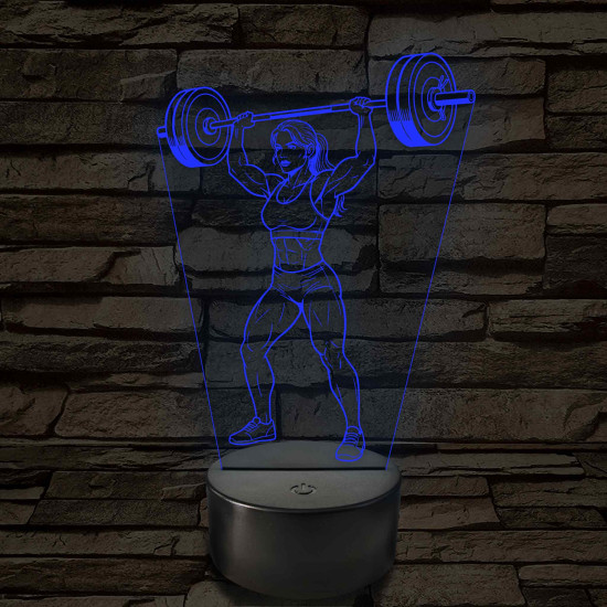 Női súlyemelő – 7 színű, színváltós LED lámpa
