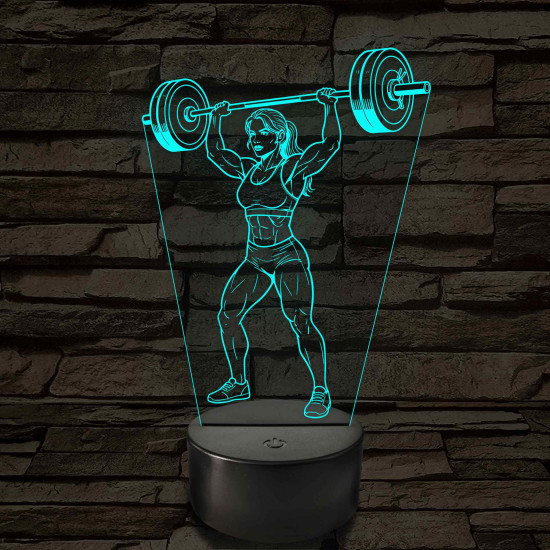 Női súlyemelő – 7 színű, színváltós LED lámpa