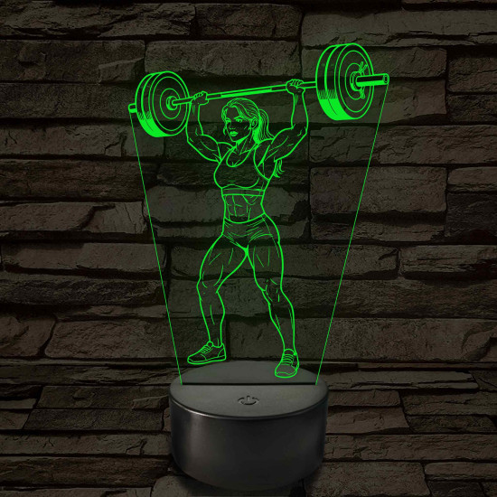 Női súlyemelő – 7 színű, színváltós LED lámpa