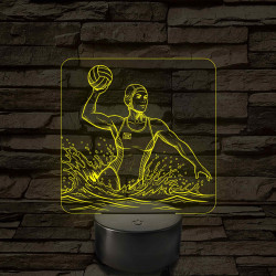 Női vízilabdázó dobómozdulatban – 7 színű, színváltós LED lámpa